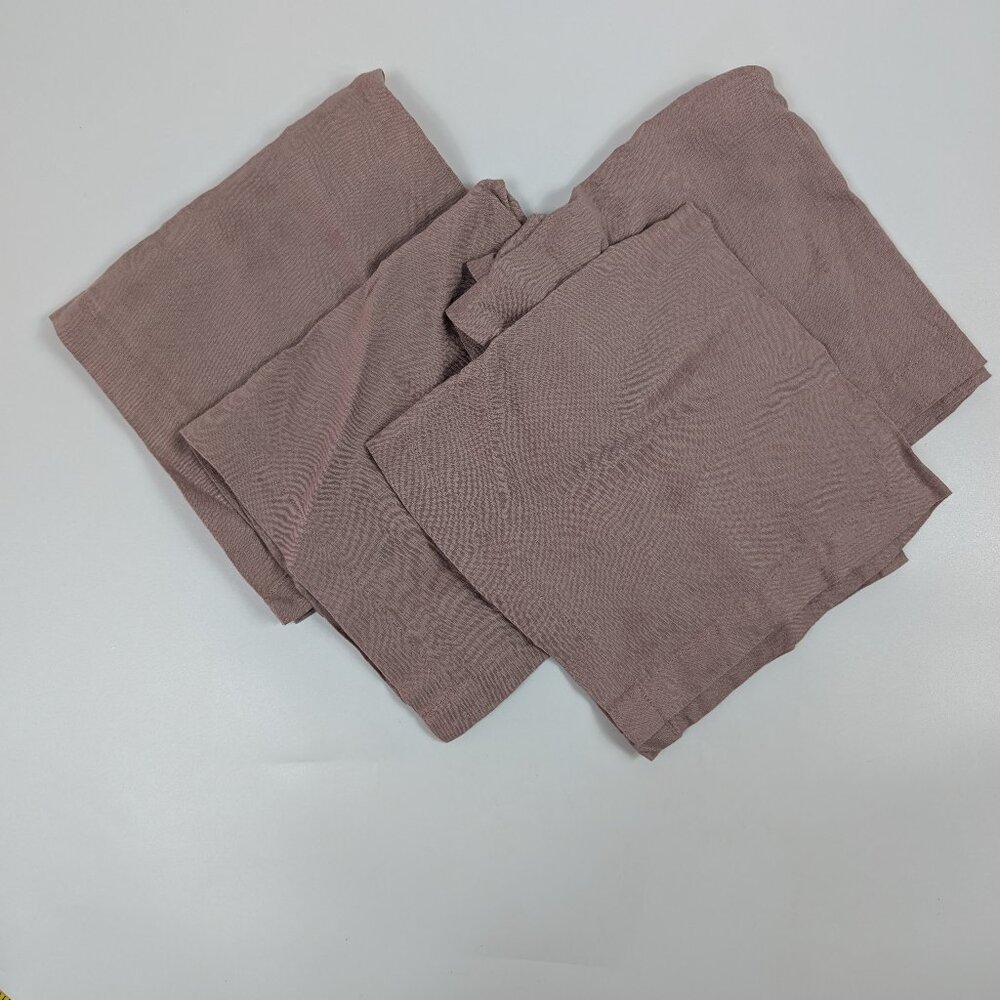 Fieldcrest Luxury 100% Linen Napkins Dusty Rose Set of 4